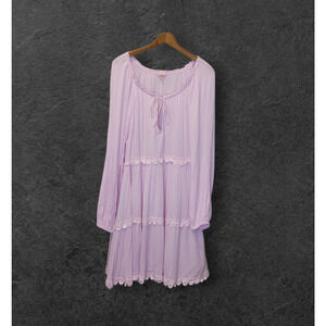 Eberjey Summer of Love Sofia Tie Closure Tiered Mini Dress Cover Up Medium